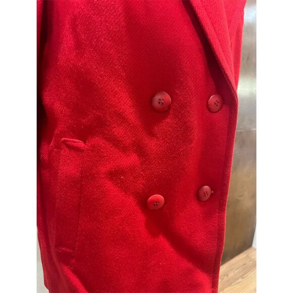 Vintage Pendleton Women's Red Wool Overcoat Size 10 Double-Breasted - Picture 2 of 7